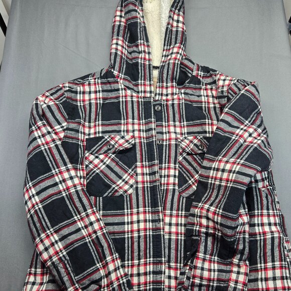 Boston Traders Men’s Plaid Hooded Flannel Jacket with Sherpa Lining - Picture 2 of 16